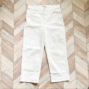 White Wide Leg Crop Madewell Jeans 31